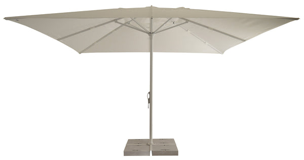 sconto Parasol de jardin 4x4 m mât Ø60 mm en aluminium blanc brillant toile polyester blanc