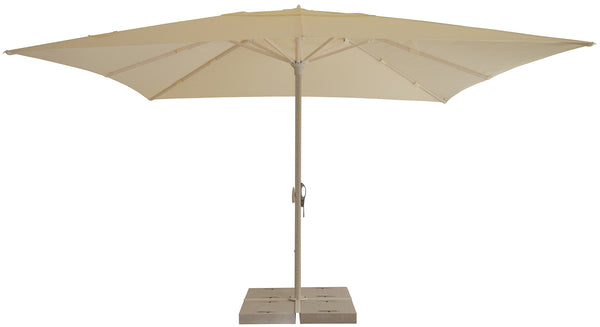 prezzo Parasol de jardin 4x4 m mât Ø60 mm en aluminium bois de mélèze toile polyester ivoire