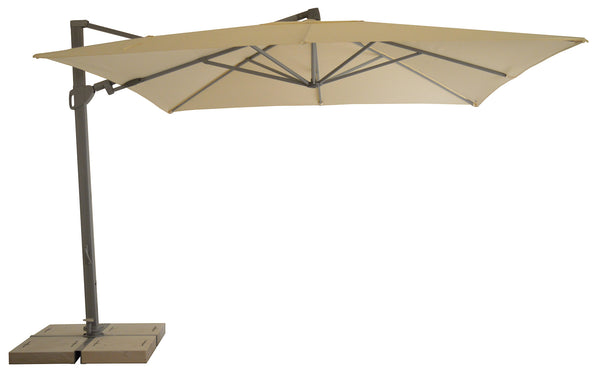 online Parasol de jardin décentralisé 3,3x3,3m en aluminium et polyester ivoire