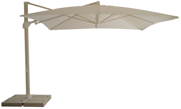 Parasol de jardin décentralisé 3,3x3,3m en aluminium et polyester blanc online