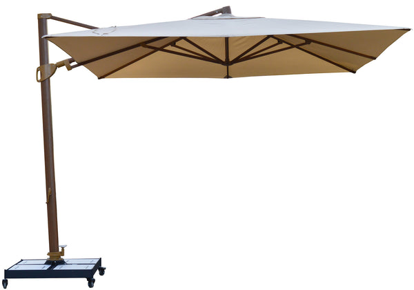 Parasol de jardin décentralisé 3,3x3,3m en aluminium et polyester écru prezzo