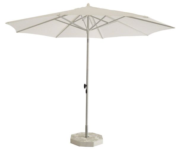 Parasol de jardin Ø3 m Mât Ø40 mm en Aluminium Blanc Brillant Toile Polyester Blanc prezzo