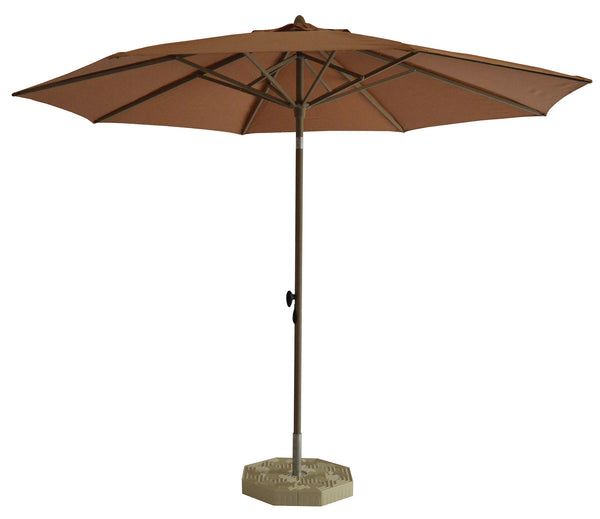 online Parasol de jardin Ø3 m mât Ø40 mm en aluminium marron satiné toile polyester marron