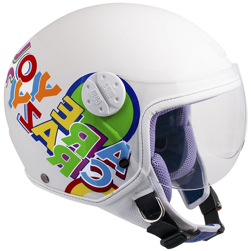 Casco Demi-Jet per Bambini Visiera Sagomata CGM Sport 205G Bianco Metal Varie Misure-1