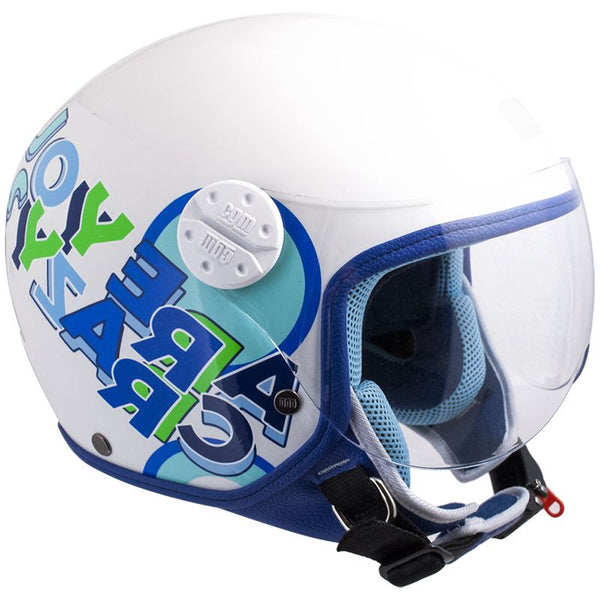 online Casque Demi-Jet Enfant CGM Sport 205G Visière Forme Bleue