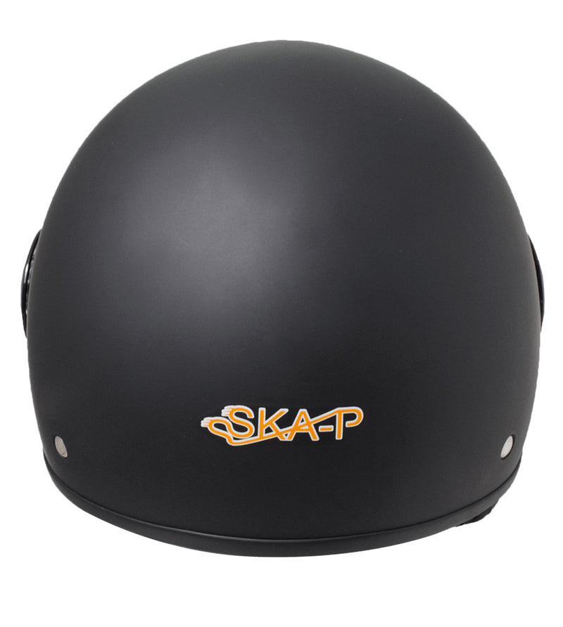 Casco Demi-Jet per Scooter Visiera Sagomata SKA-P 1 WH Wolli Nero Gommato -3