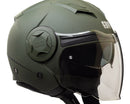 Casco Jet per Scooter Visiera Lunga CGM Illinois 129A Verde Opaco Varie Misure-2