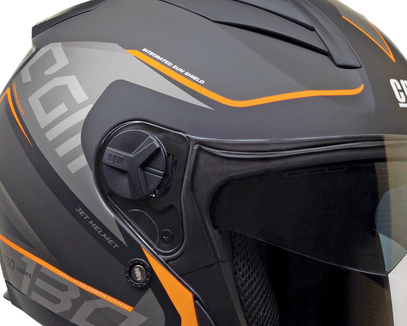 Casco Jet per Scooter Visiera Lunga CGM Apache 130S Arancione Opaco Varie Misure-3