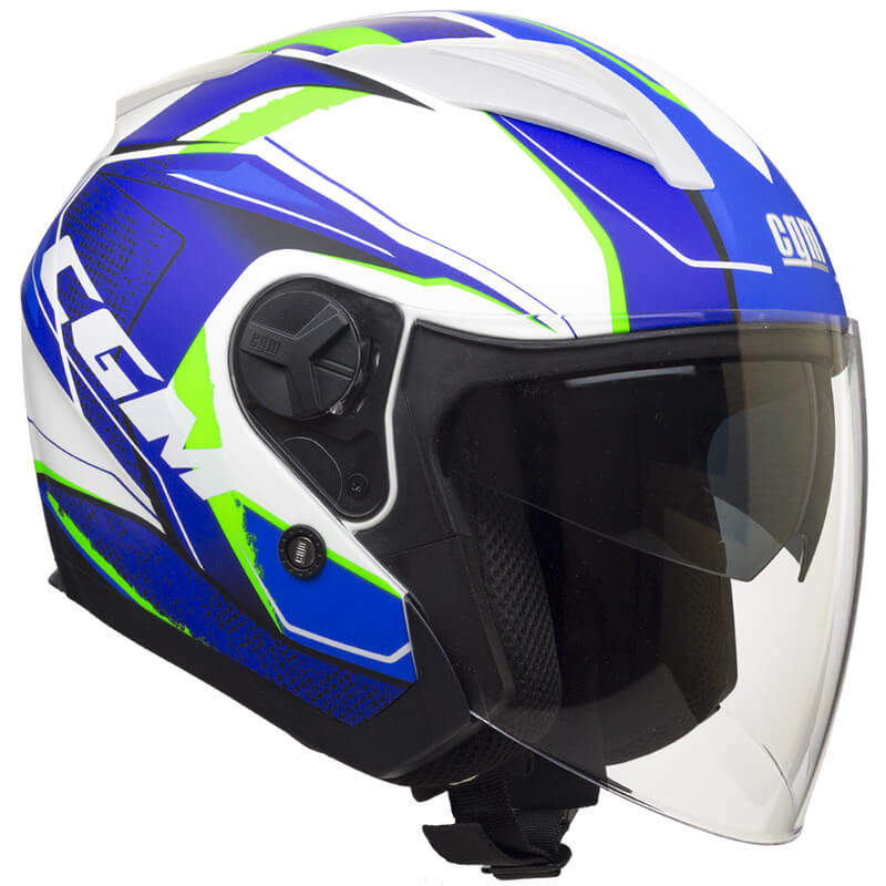 Casco Jet per Scooter Visiera Lunga CGM Mayer 130X Blu Opaco Varie Misure-1