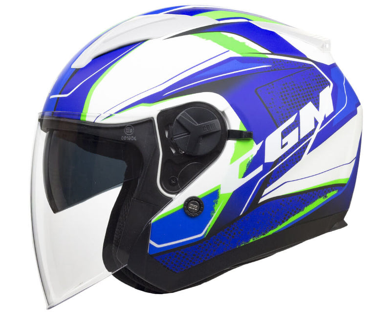 Casco Jet per Scooter Visiera Lunga CGM Mayer 130X Blu Opaco Varie Misure-2