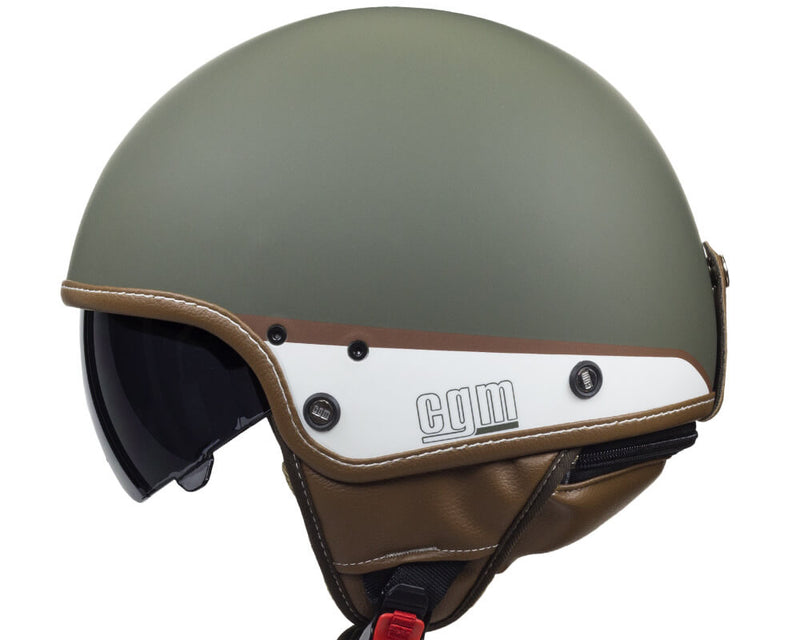 Casco Demi-Jet per Scooter CGM Granada 105G Verde Opaco Varie Misure-3