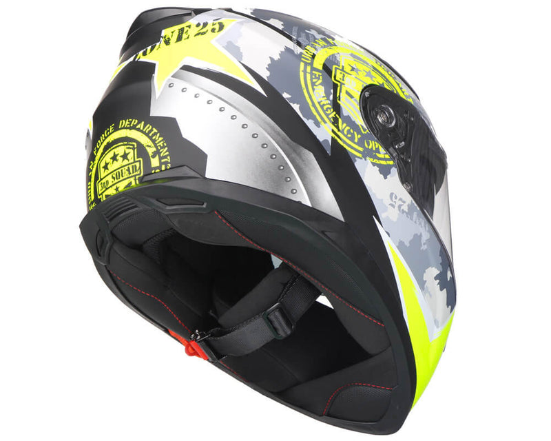 Casco Integrale per Scooter Visiera Lunga CGM Bullet 317S Giallo Fluo Opaco Varie Misure-2