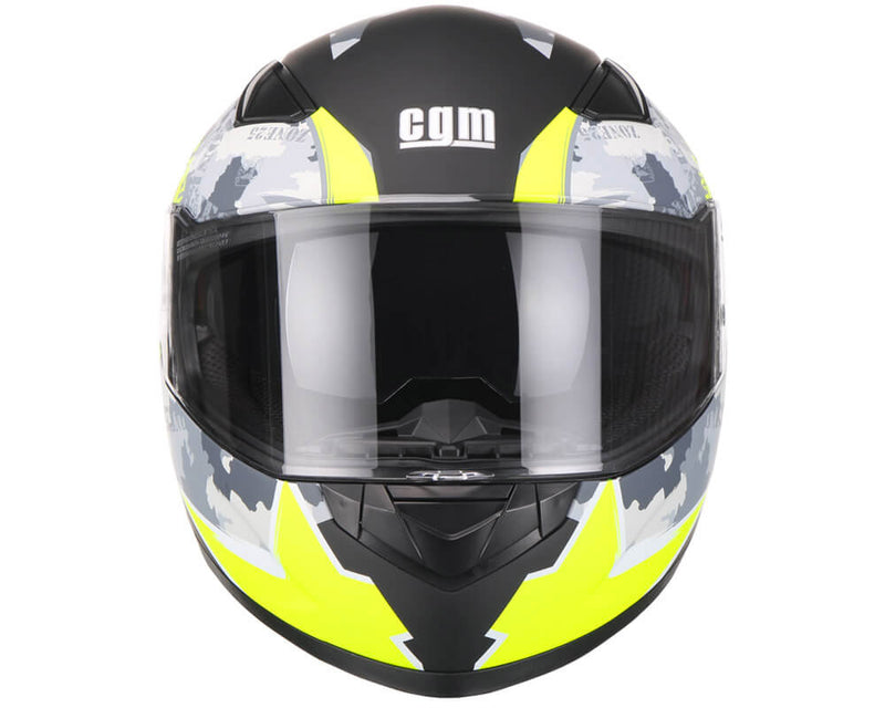 Casco Integrale per Scooter Visiera Lunga CGM Bullet 317S Giallo Fluo Opaco Varie Misure-3