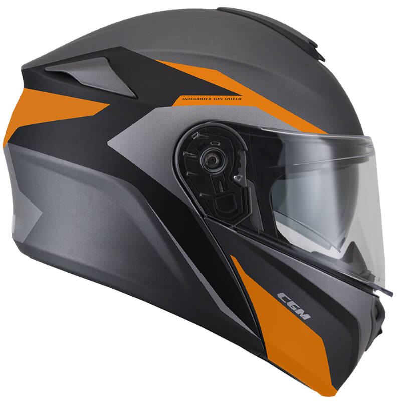 Casco Integrale per Scooter Visiera Lunga CGM Dresda 508G Arancione Opaco Varie Misure-1