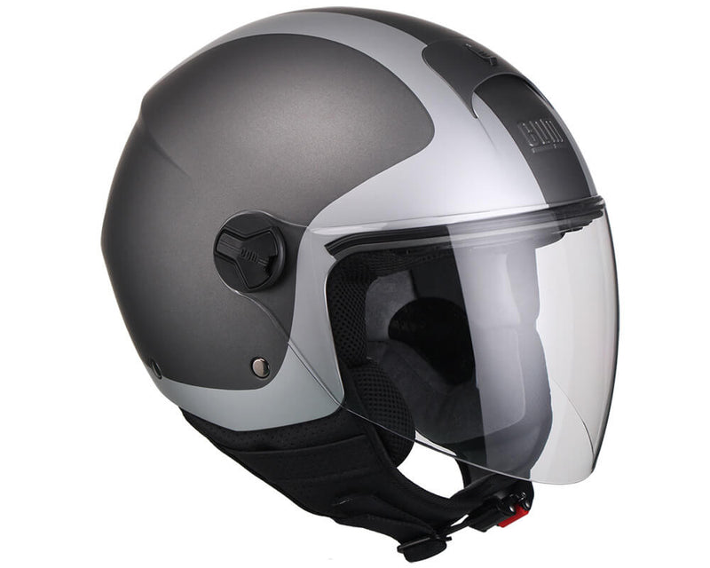 Casco Demi-Jet per Scooter Visiera Lunga CGM Positano 107V Titanium Opaco Varie Misure-2