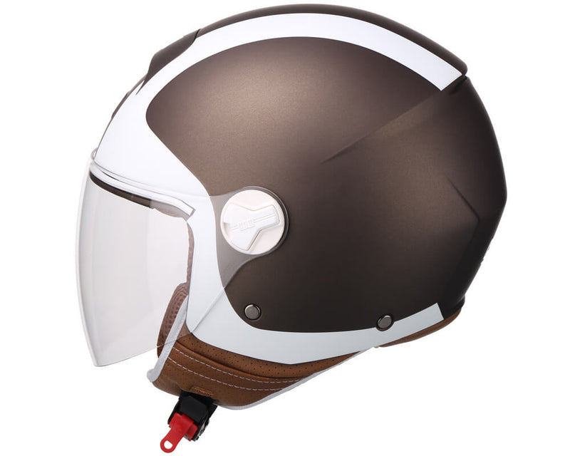 Casco Demi-Jet per Scooter Visiera Lunga CGM Positano 107V Marrone Opaco Varie Misure-5