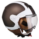 Casco Demi-Jet per Scooter Visiera Sagomata CGM Positano 107V Marrone Opaco Varie Misure-1