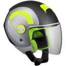 Casco Demi-Jet per Scooter Visiera Lunga CGM Taormina 107R Titanium Opaco Varie Misure-1