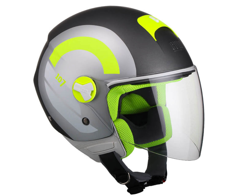 Casco Demi-Jet per Scooter Visiera Lunga CGM Taormina 107R Titanium Opaco Varie Misure-3