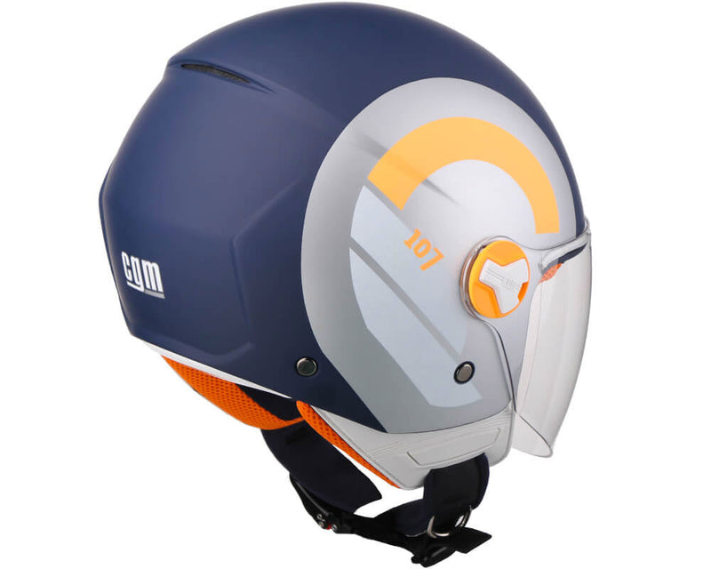 Casco Demi-Jet per Scooter Visiera Lunga CGM Taormina 107R Blu Opaco Varie Misure-2