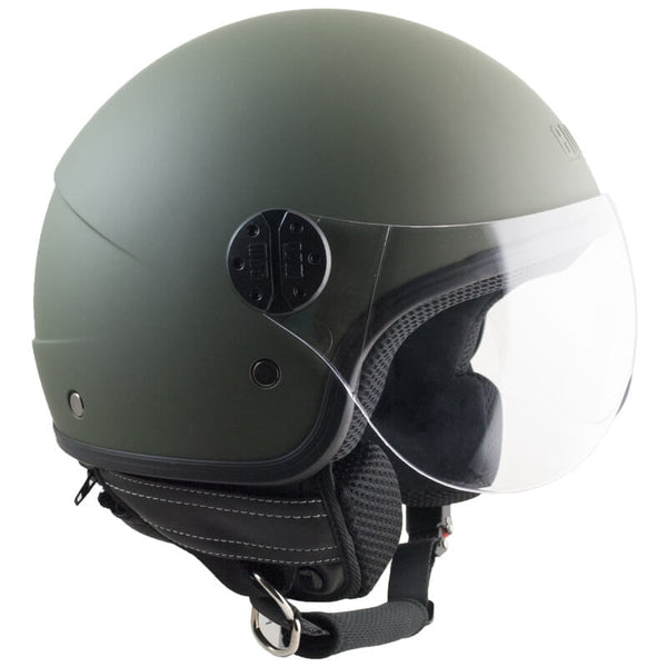 acquista Casque Jet pour Scooter CGM Florida 109A Vert Mat Visière Forme Différentes Tailles