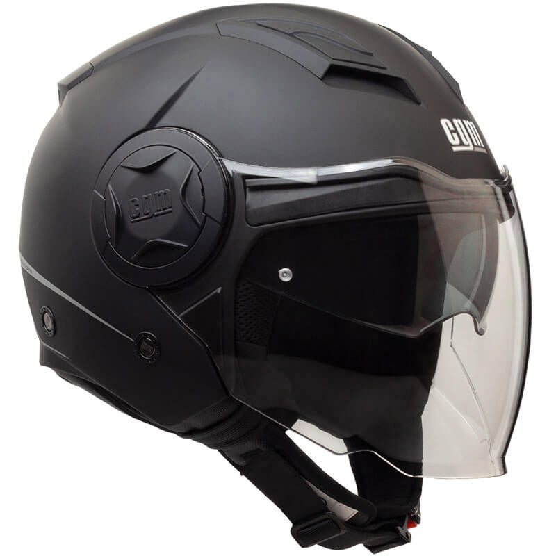 Casco Jet per Scooter Visiera Lunga CGM Illinois 129A Nero Opaco Varie Misure-1