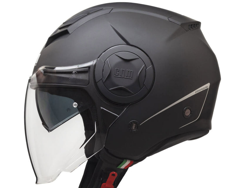 Casco Jet per Scooter Visiera Lunga CGM Illinois 129A Nero Opaco Varie Misure-2