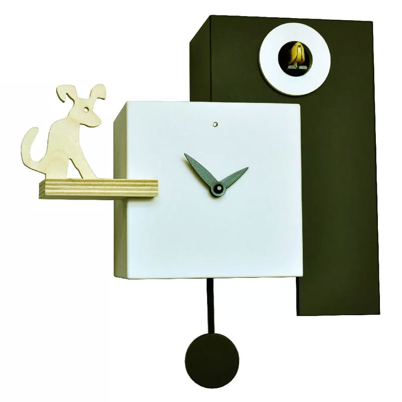 Orologio a Cucù da Parete 25X23X12Cm Pirondini Italia The Guardian Nero e Bianco-1