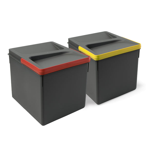 Poubelle 2 Conteneurs pour Commode 31,2x21,6 cm H21,6 cm Emuca Gris anthracite acquista