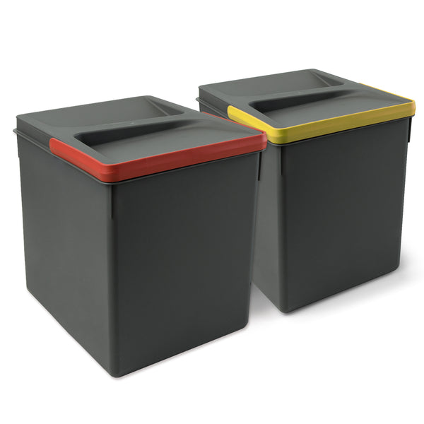 Poubelle 2 Conteneurs pour Commode 31,2x21,6 cm H26,6 cm Emuca Gris anthracite acquista