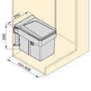 Pattumiera Differenziata per Anta Mobile Cucina 15L Apertura Automatica Emuca Grigio Antracite-4