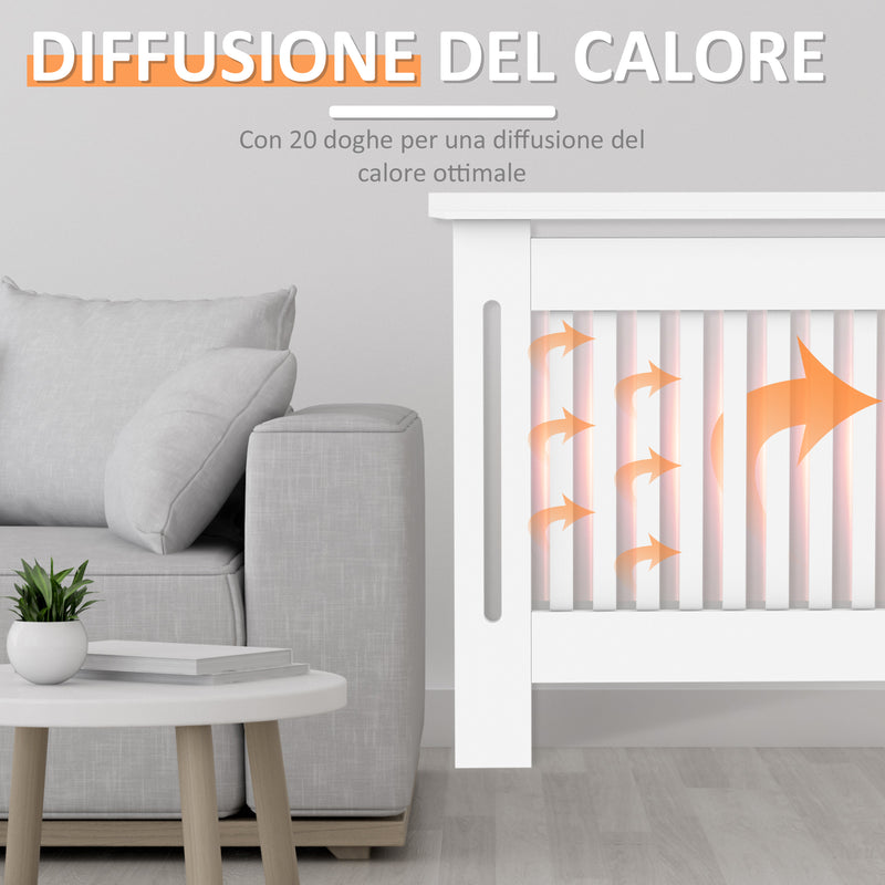 Copritermosifone in Legno MDF Bianco 172x19x81 cm -5