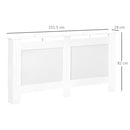 Copritermosifone in Legno a Griglia Bianco 151.5x82x19 cm -3