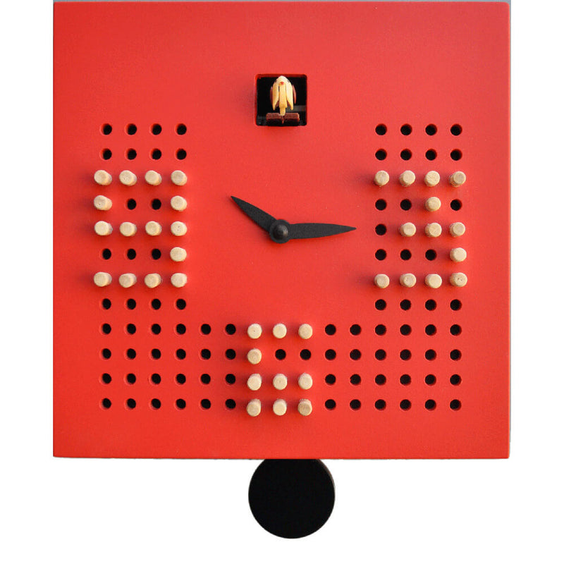 Orologio a Cucù da Parete 22X22X10Cm Pirondini Italia Solitario Rosso-1