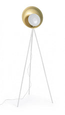 Lampada da Terra Piantana 87x56x155 cm E27 con Treppiede Bianco e Oro-1