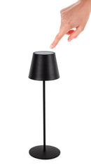 Lampada da Tavolo Ø12x38 cm in Acciaio Nero-4