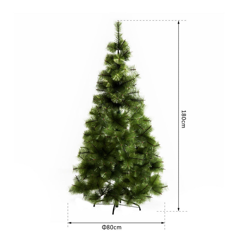 Albero di Natale Artificiale 180 cm 383 Rami e Supporto in Ferro -3