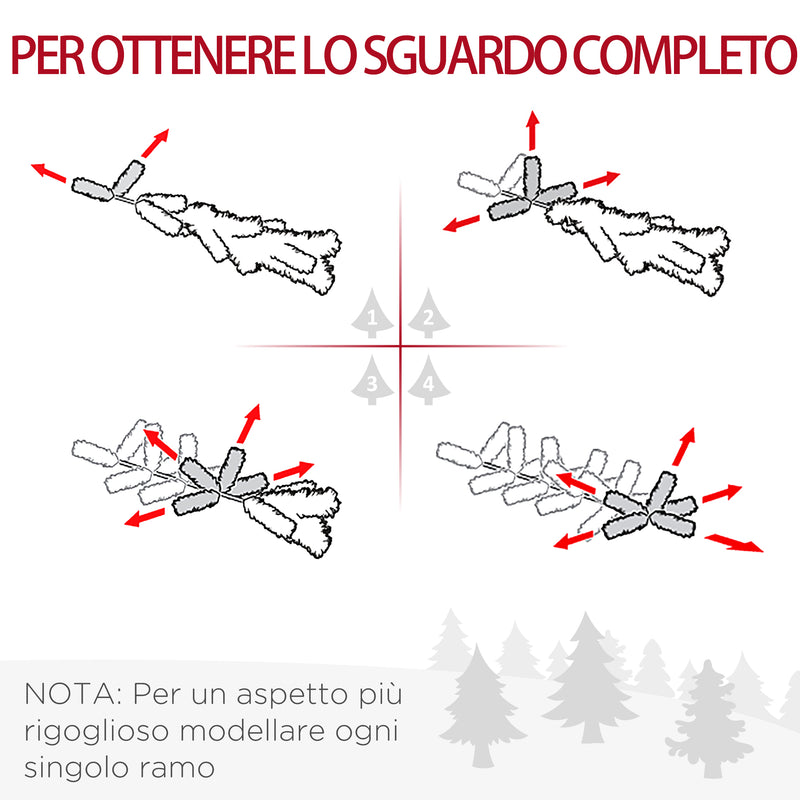 Albero di Natale Artificiale 180 cm 390 Rami Folti Verde -5