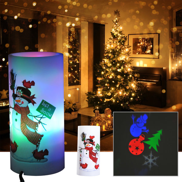 online Bougie de Noël LED avec Projecteur 4 Effets Lumineux Blanc Ø7x15 cm