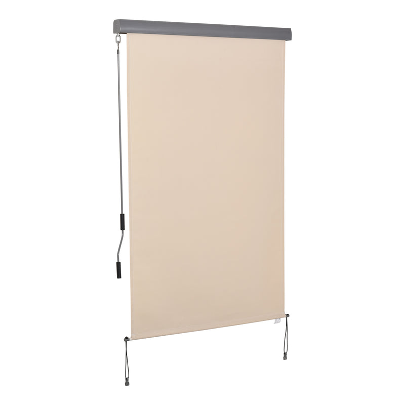 Tenda da Sole Avvolgibile da Soffitto 120x200 cm con Manovella Beige-1