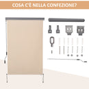 Tenda da Sole Avvolgibile da Soffitto 120x200 cm con Manovella Beige-6