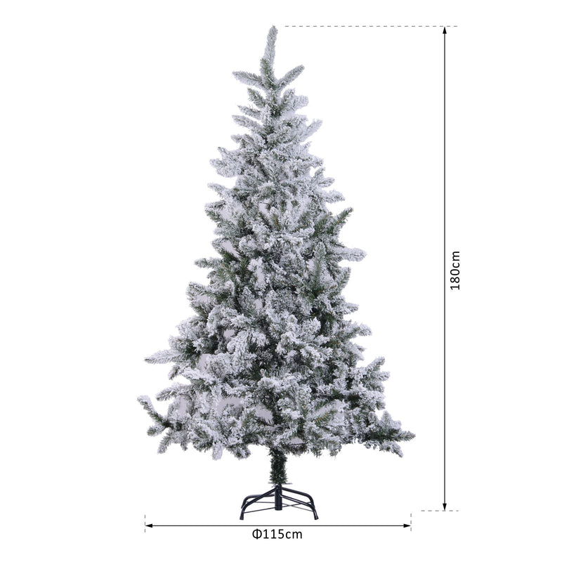 Albero di Natale Artificiale Innevato 180 cm 472 Punte  Verde-6