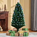 Albero di Natale Artificiale 150 cm 170 Rami con Luci LED e Fibre Ottiche Colorate Verde-2