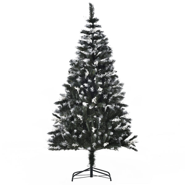 online Sapin de Noël Artificiel Couvert de Neige 180 cm 603 Branches avec Baies Vertes