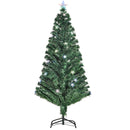 Albero di Natale Artificiale 150 cm 180 Rami 36 Luci LED e Fibre Ottiche Colorate Verde-1