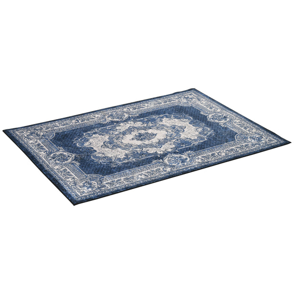 sconto Tapis Moderne pour Intérieurs 200x140 cm en Polyester Effet Velours Bleu