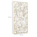 Decorazione Murale 3D Rettangolare 50x85 cm in Metallo Foglie di Ginkgo Oro-3