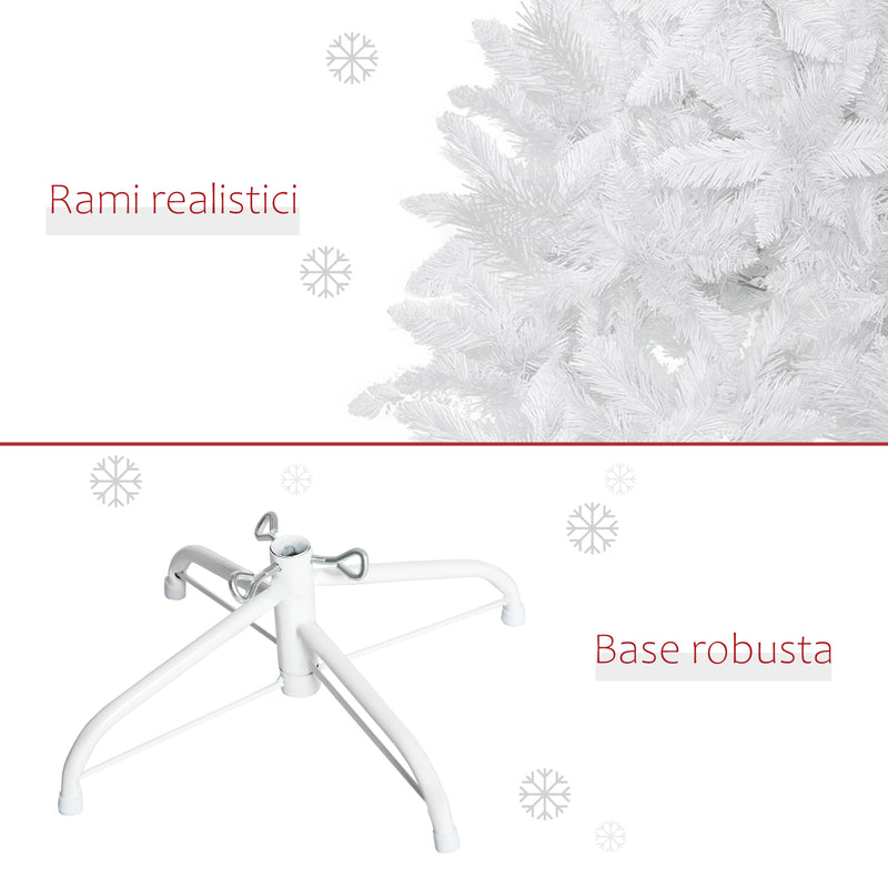 Albero di Natale Artificiale 180 cm 550 Rami in PVC Bianco-7