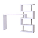 Tavolo Bancone Bar con Scaffale a 4 Ripiani Bianco 150x80x164.5 cm -1