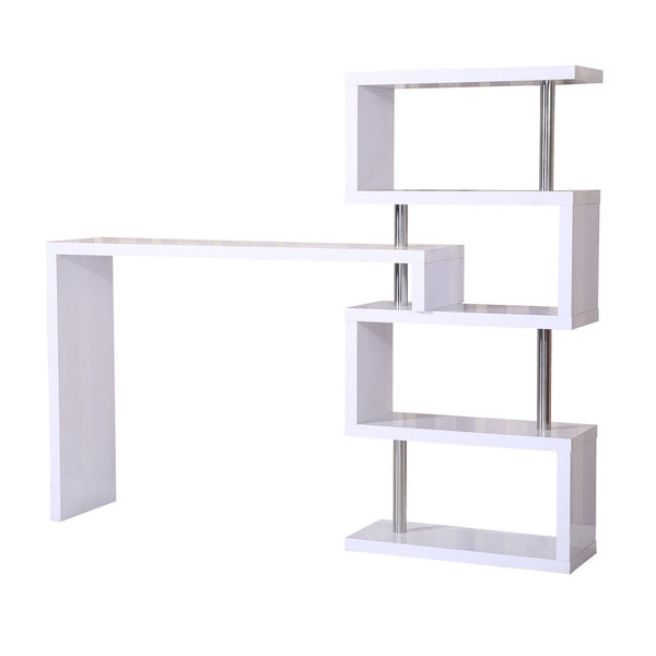 sconto Table Comptoir Bar avec 4 Étagère Étagère Blanc 150x80x164.5 cm